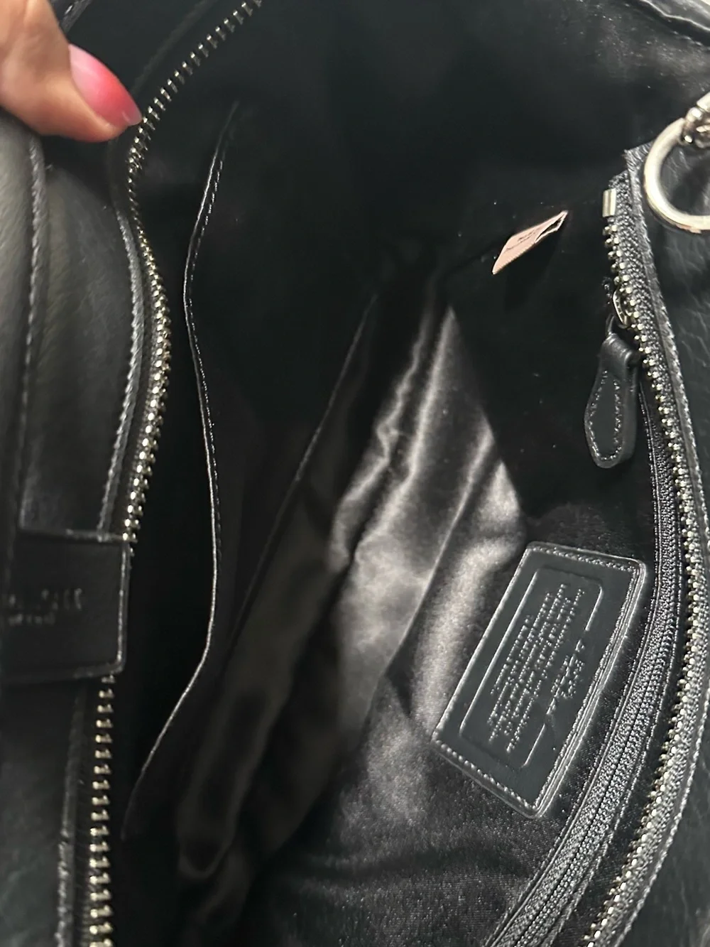 Coach Black Leather Structured Shoulder Bag with Crossbody Strap